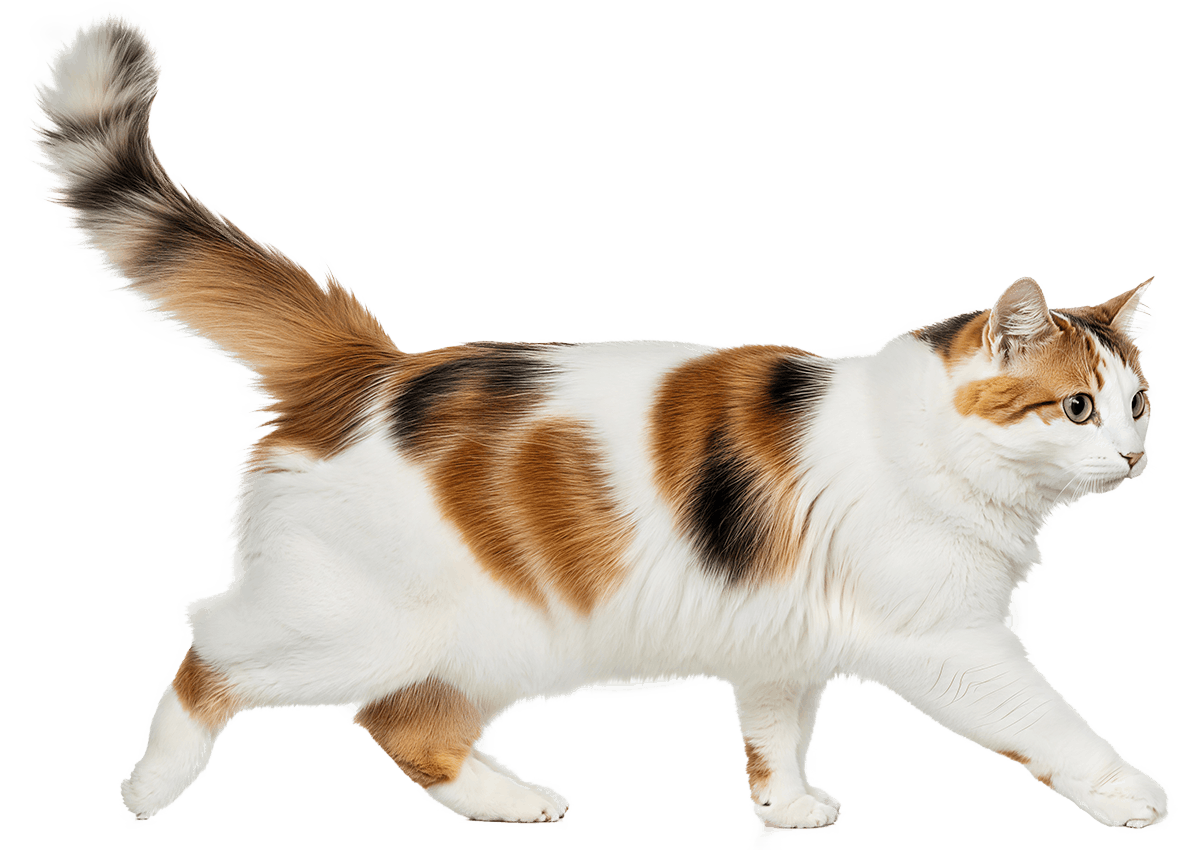 calico cat walking