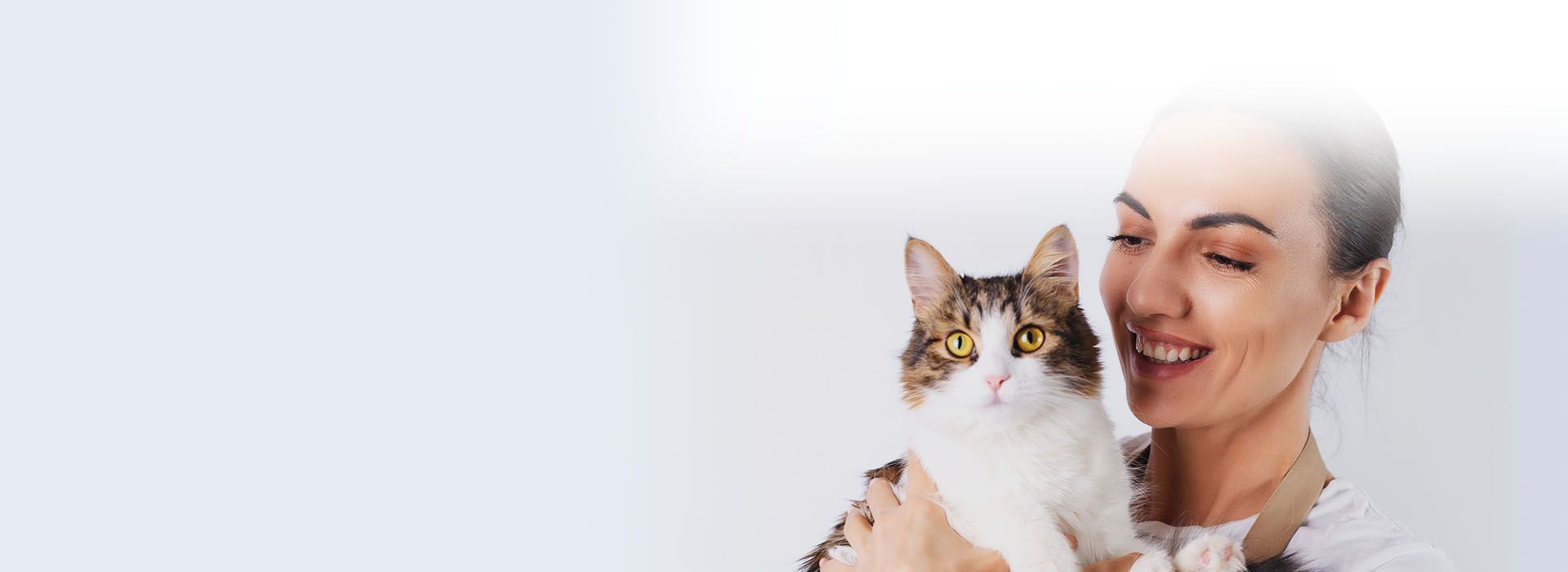 happy woman with white dog outdoor
