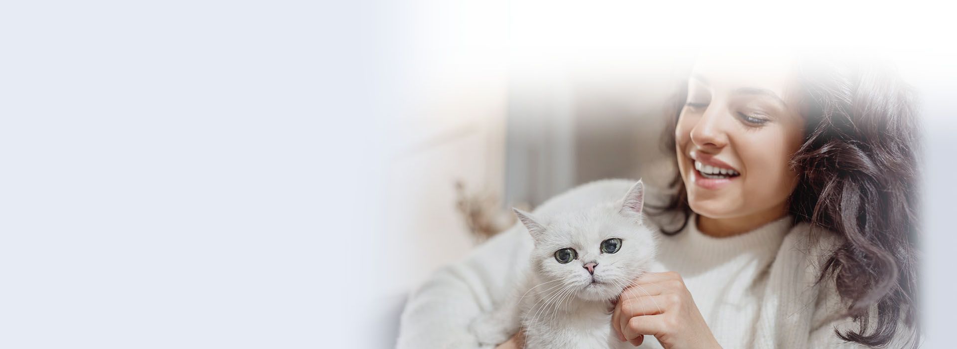 happy woman with white dog outdoor
